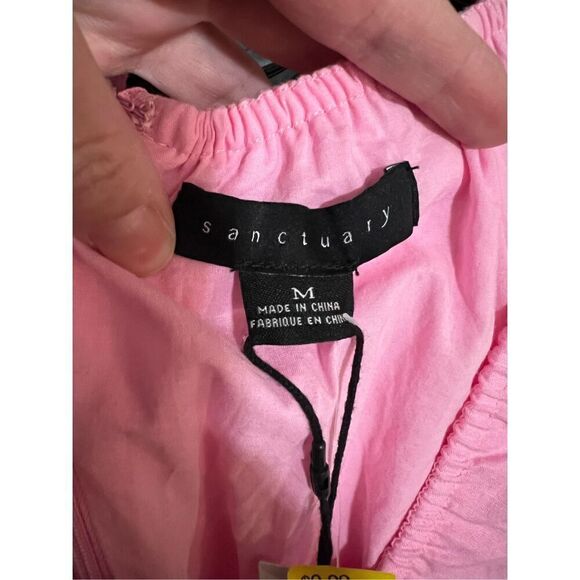 NWT SANCTUARY Maxi Dress Medium Pink Linen Open Back Scoop Neck Lined $129 MSRP - Picture 10 of 14